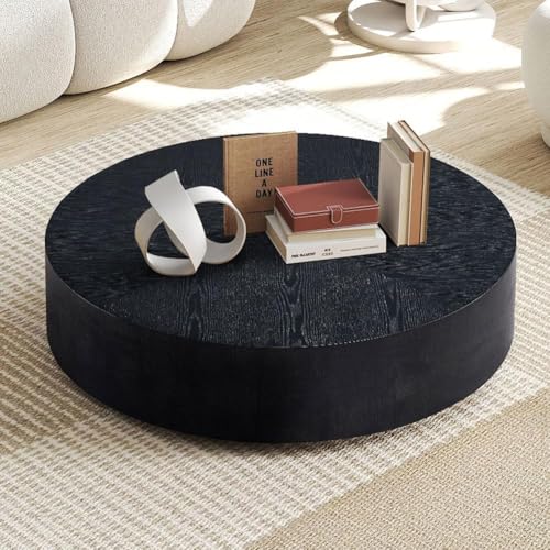 JUSTONE 15.75 ''Round Coffee Table, Accent End Table for Living Room Office Apartment, Modern Minimalist Side Table with Faux Marble Pattern