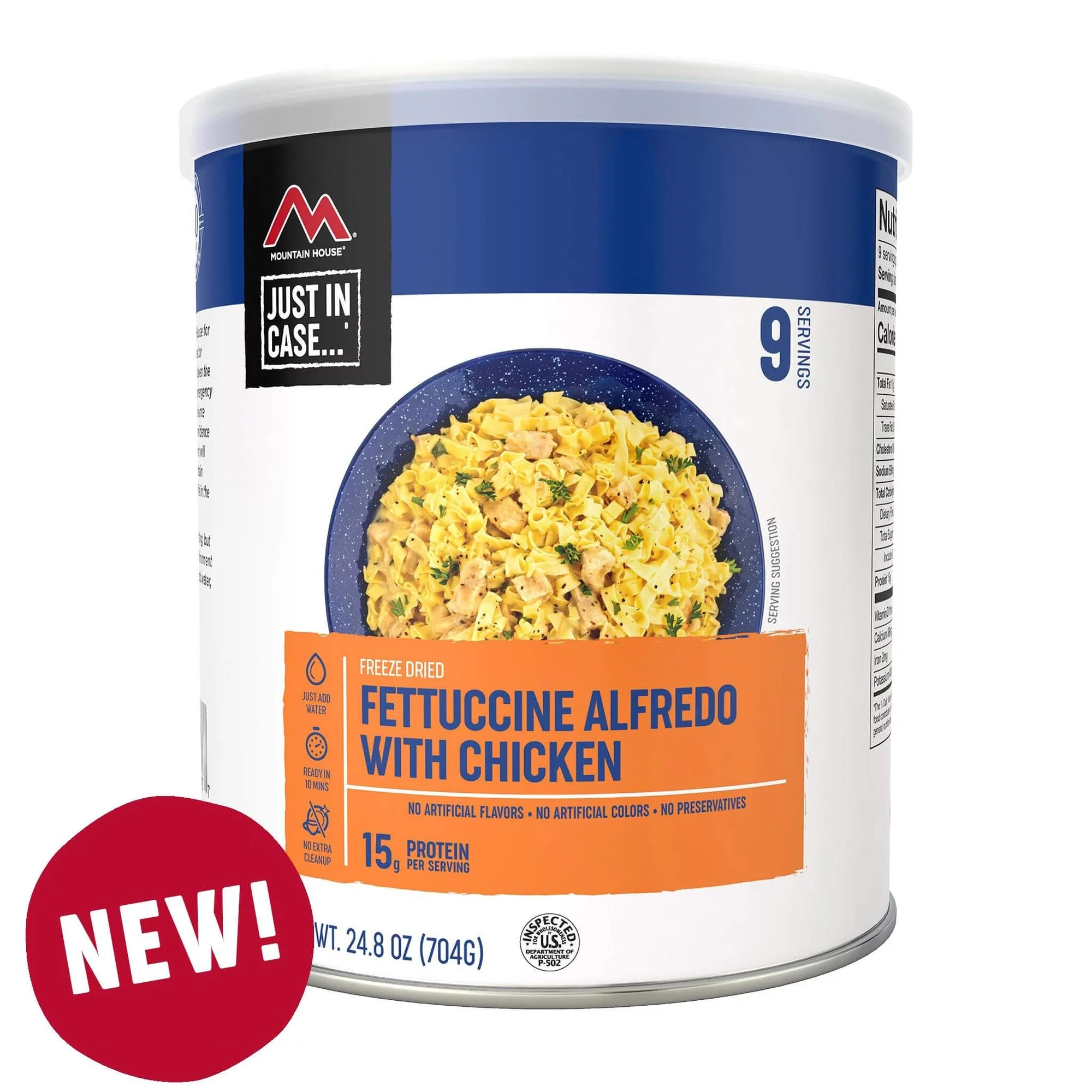(6 Cans Pack) Newly Launched Mountain House Fettuccine Alfredo with Chicken #10 Can ✅ Freeze Dried Survival & Emergency Camping Food | 24 Servings