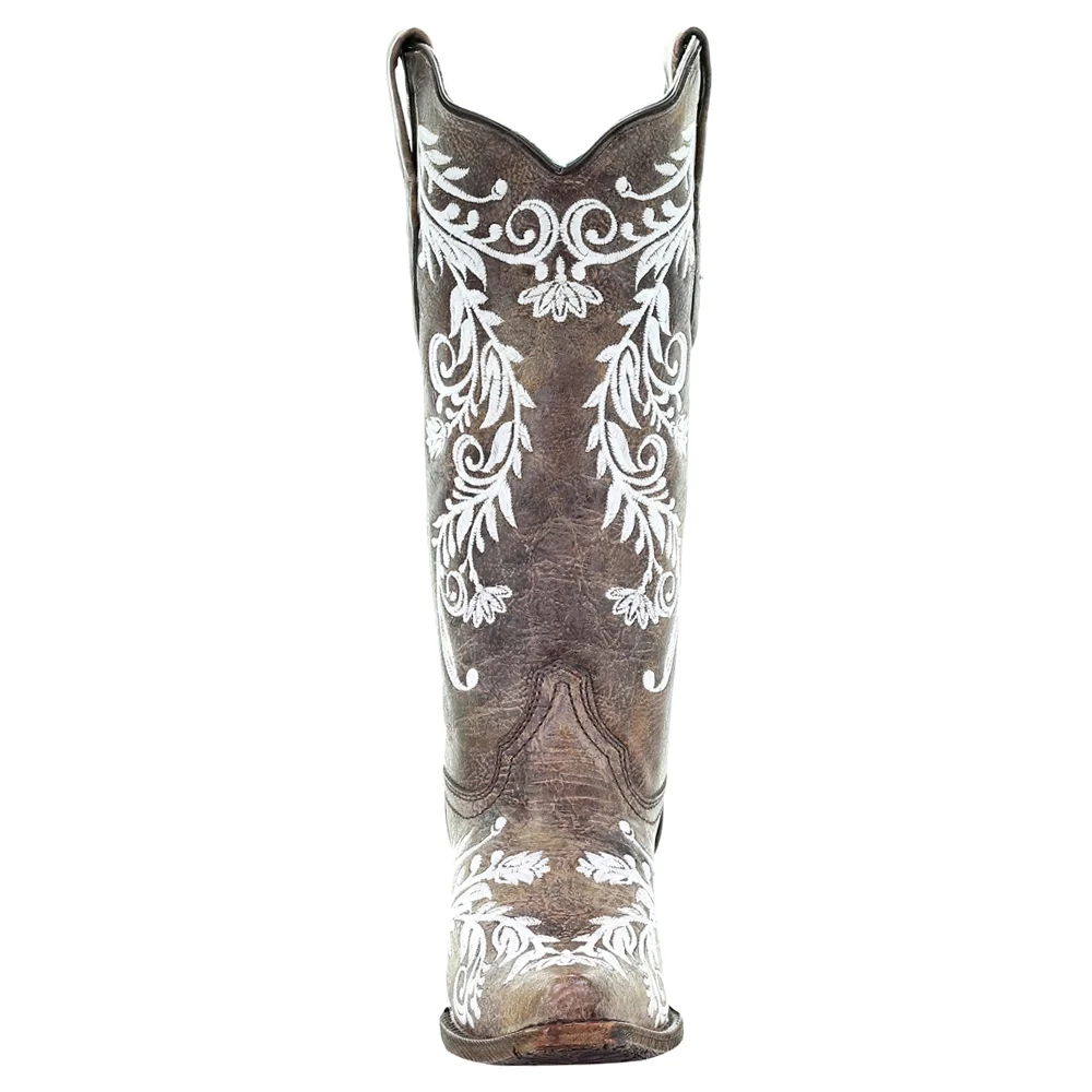 Corral Boots  Womens Glow In The Dark Studded Snip Toe   Dress Boots   Knee High Mid Heel 2-3"