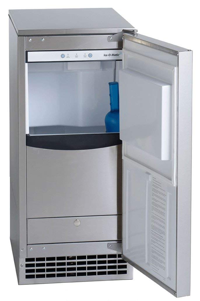 Ice-O-Matic GEMU090 Pearl Self-Contained Ice Machine with Air Condensing Unit Pure Ice Technology 115 Volt Plug-In and Quiet Operation in Stainless