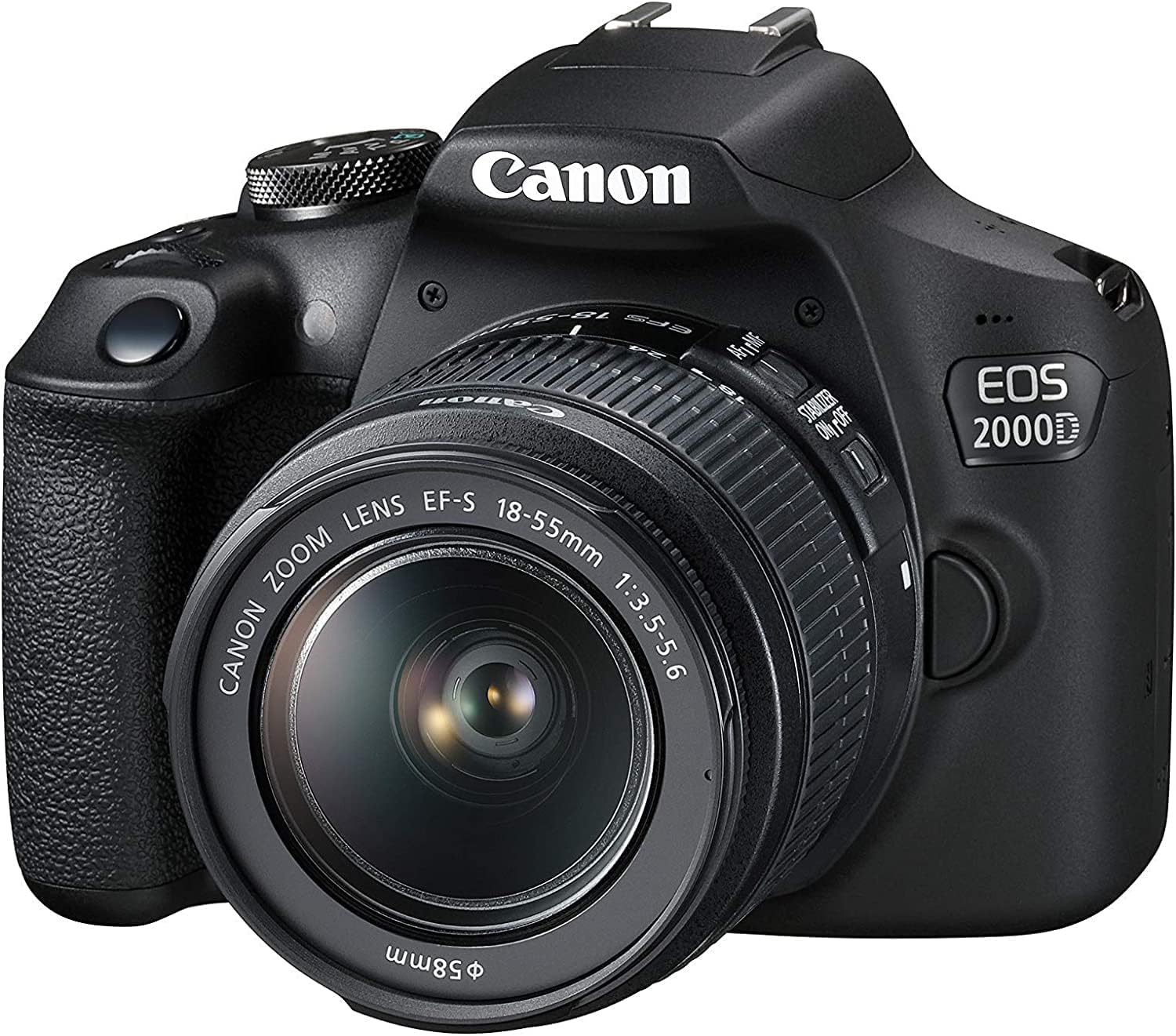 Canon EOS 2000D (Rebel T7) DSLR Camera with EF-S 18-55mm f/3.5-5.6 DC III Lens 3 Kit Bundled Complete Photo Bundle + 64GB Card Extra Battery 3PC