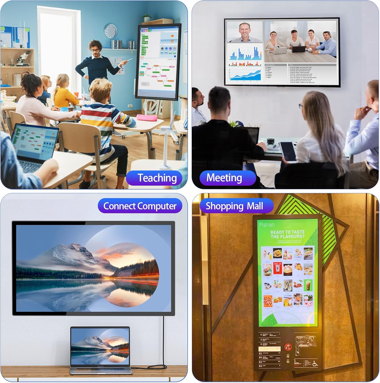 32 inch Capacitive Multi-Touch Screen Industrial Monitor, Built-in Speakers, USB, VGA, DVI & HD-MI Ports,16:9 Display and 1920 x 1080P