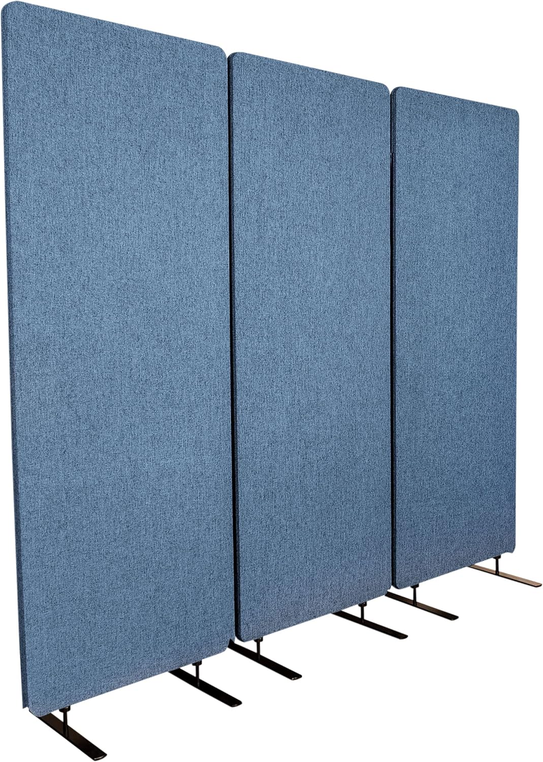 Stand Up Desk Store ReFocus Freestanding Noise Reducing Acoustic Room Wall Divider Office Partition (Cool Gray, 23.6" x 66", Stand-Alone Panel)