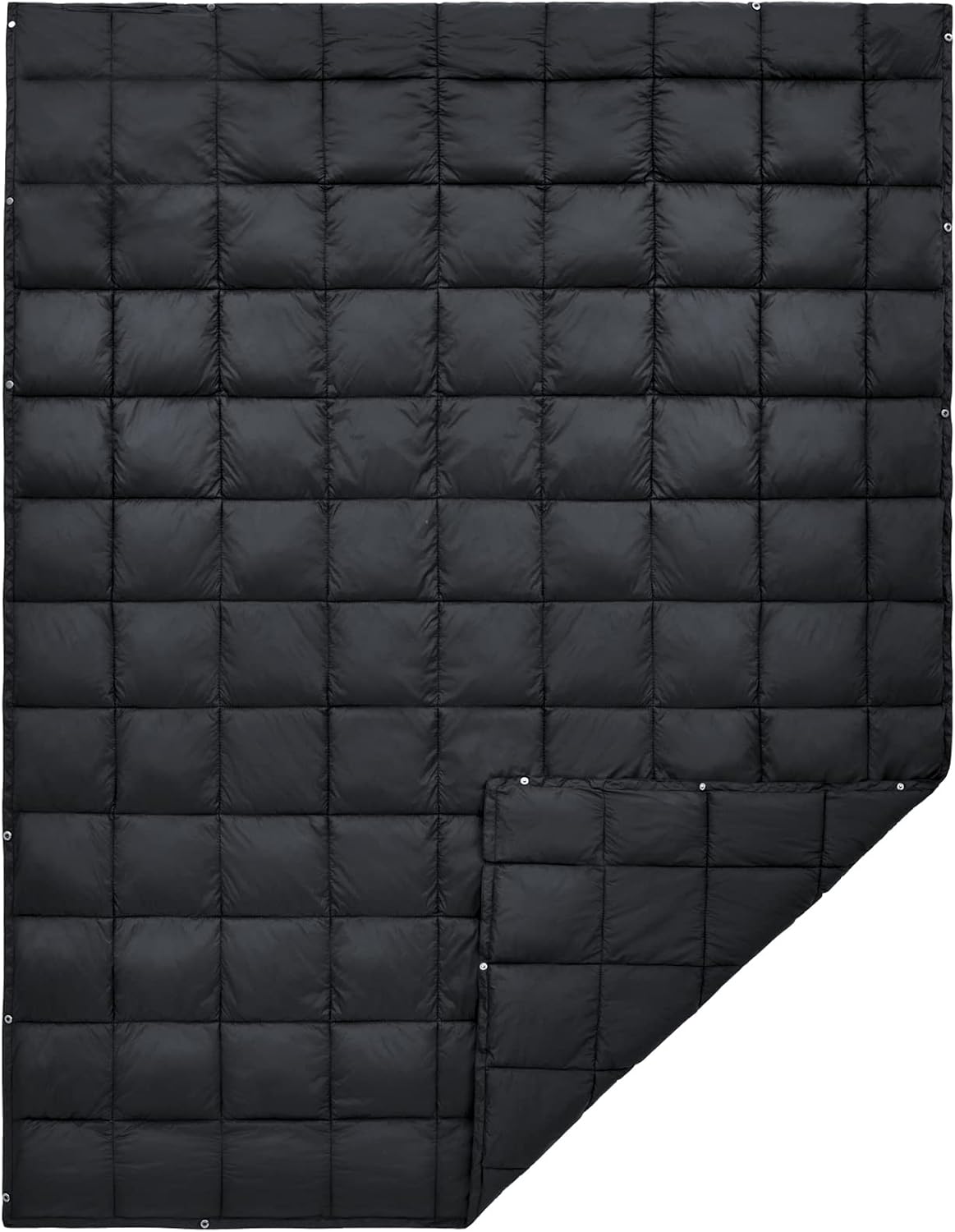 KingCamp Black Packable Lightweight Travel Down Alternative Warm Camping Blanket, Compact Outdoor Waterproof Insulated Blanket for Airplane, Hiking