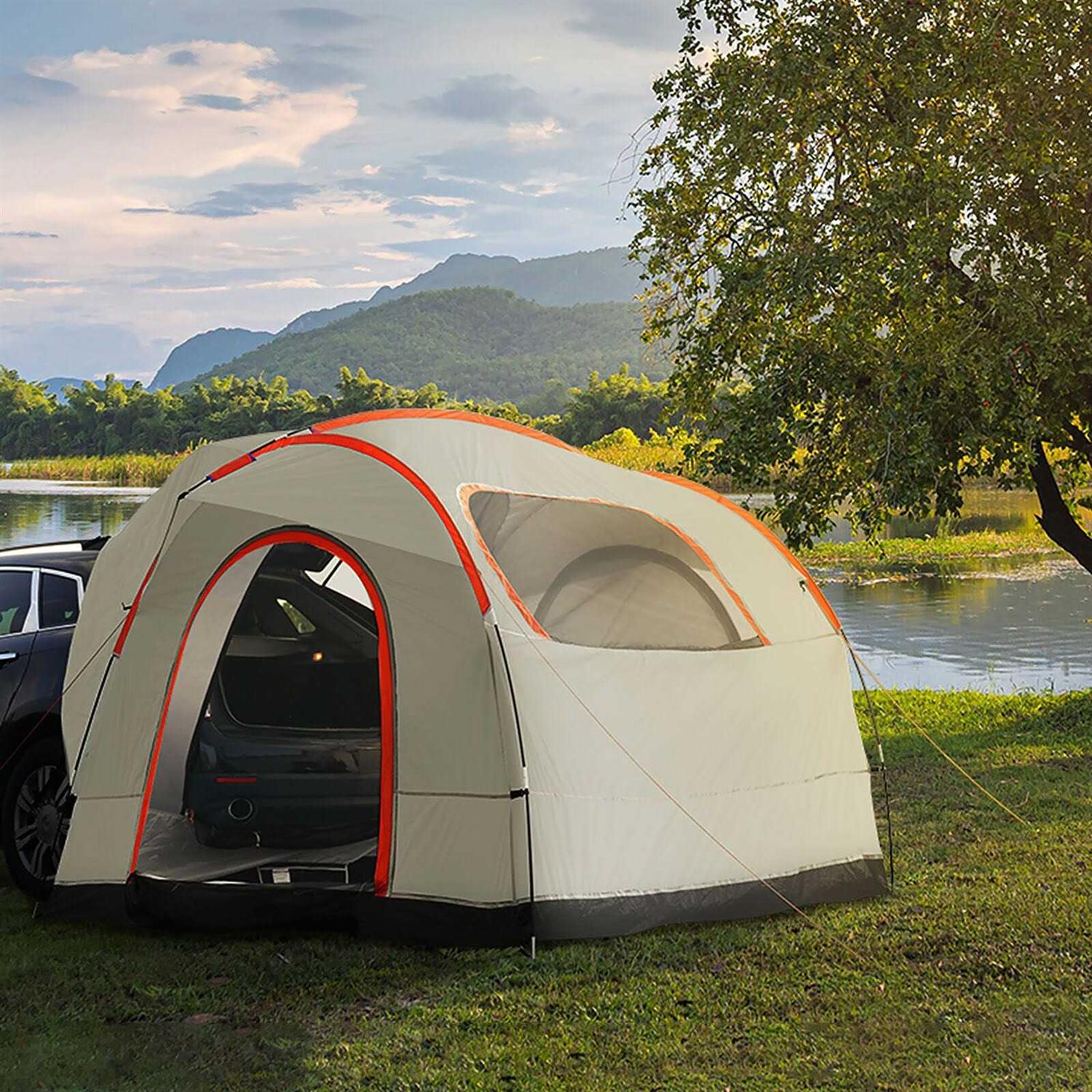VEVOR SUV Camping Tent, 8-8 SUV Tent Attachment for Camping with Rain Layer and Carry Bag - Sports Supplies Online Store