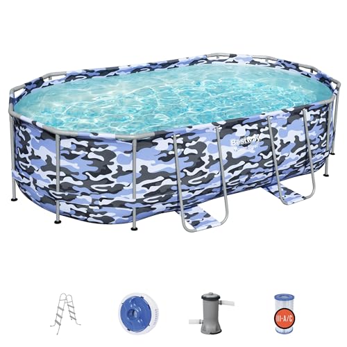 Bestway Steel Pro Max 14'x48 Camo Pool Set | Durable Construction, Easy Assembly, and All-Inclusive Accessories