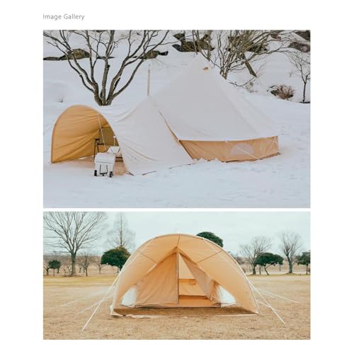 S'more Canvas Bell & Teepee Camping Tent, Water Resistant, Hot Tent with Stove Jack, 4 Season Outdoor Glamping Tent
