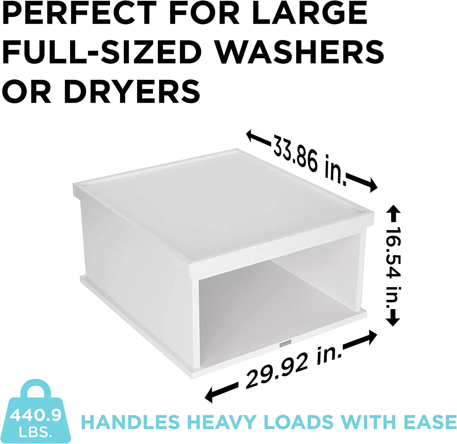 Ivation Wooden Laundry Pedestal for Washer & Dryer, Made to Fit All Machines