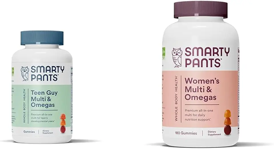 SmartyPants Teen Guy Multivitamin Gummies: Omega 3 Fish Oil (EPA/DHA) & Women's Multivitamin Gummies: Omega 3 Fish Oil (EPA/DHA)