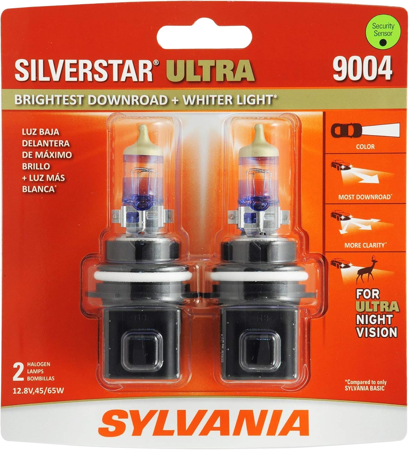 SYLVANIA - 9004 SilverStar Ultra - High Performance Halogen Headlight Bulb, High Beam, Low Beam and Fog Replacement Bulb