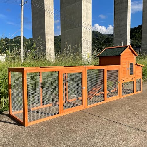 122" Large Chicken Coop with Nest Box and Removable Tray, Hen House for 2-6 Chickens, Outdoor Weatherproof Small Animal Cages