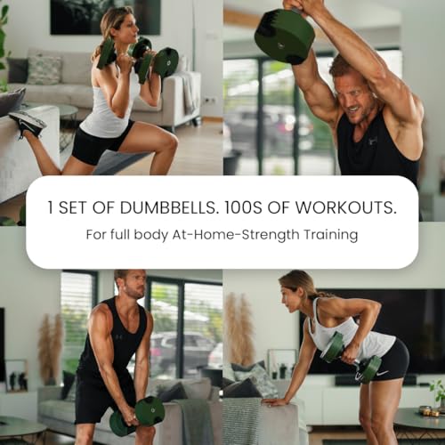 NUOBELL Adjustable Dumbbells 5-80 lbs: Replace 16 Sets, Ideal for Home Gym Weight Bench & Press