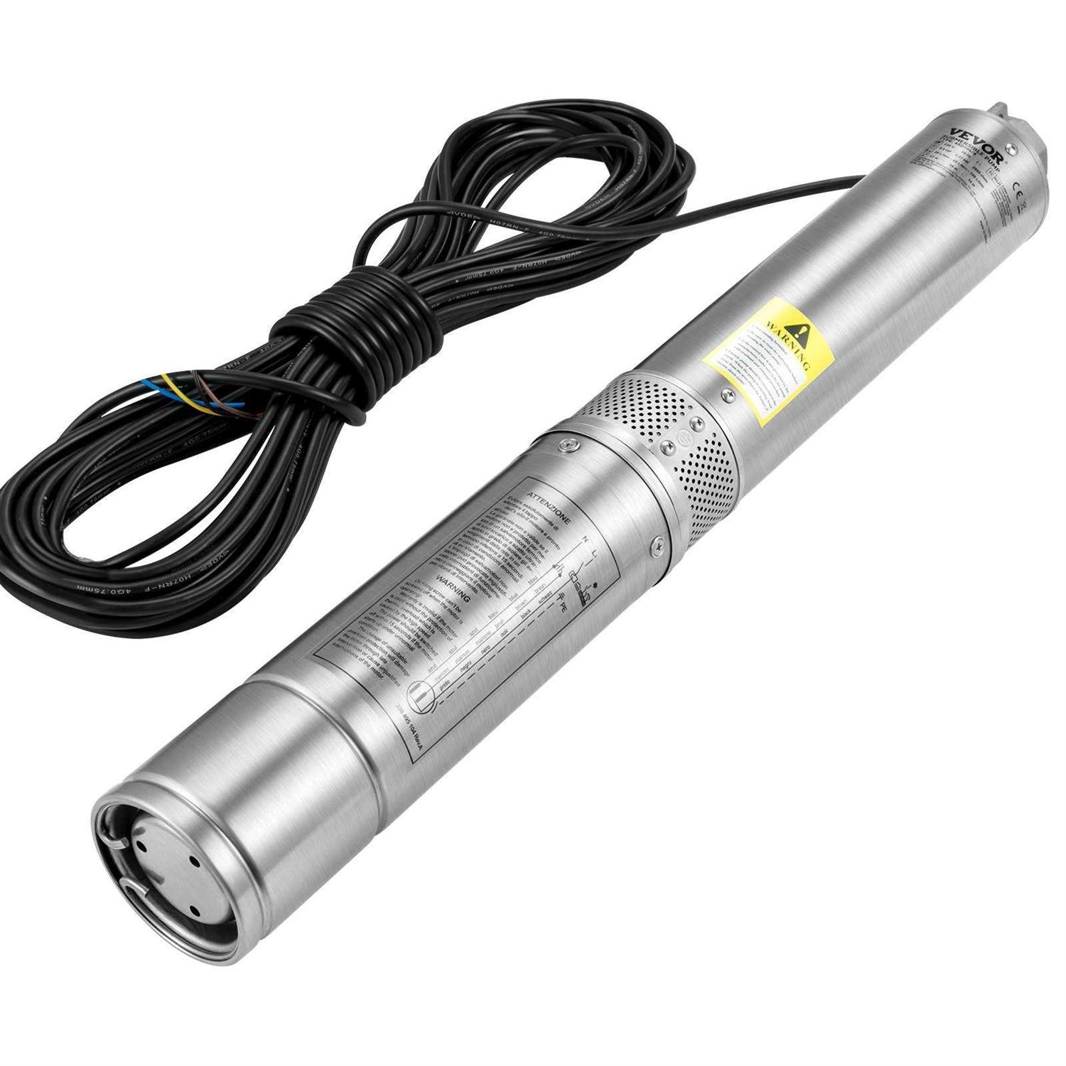 VEVOR Deep Well Submersible Pump 0.5HP 230V/60Hz 28gpm 167ft Head - Shop Hardware Tools Online Store