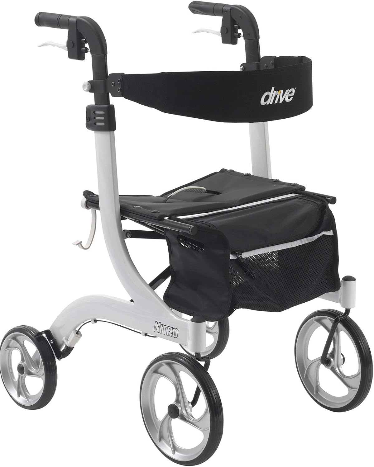Drive Medical Nitro Euro Style Rollator Walker, Tall Height, Black 1 Count