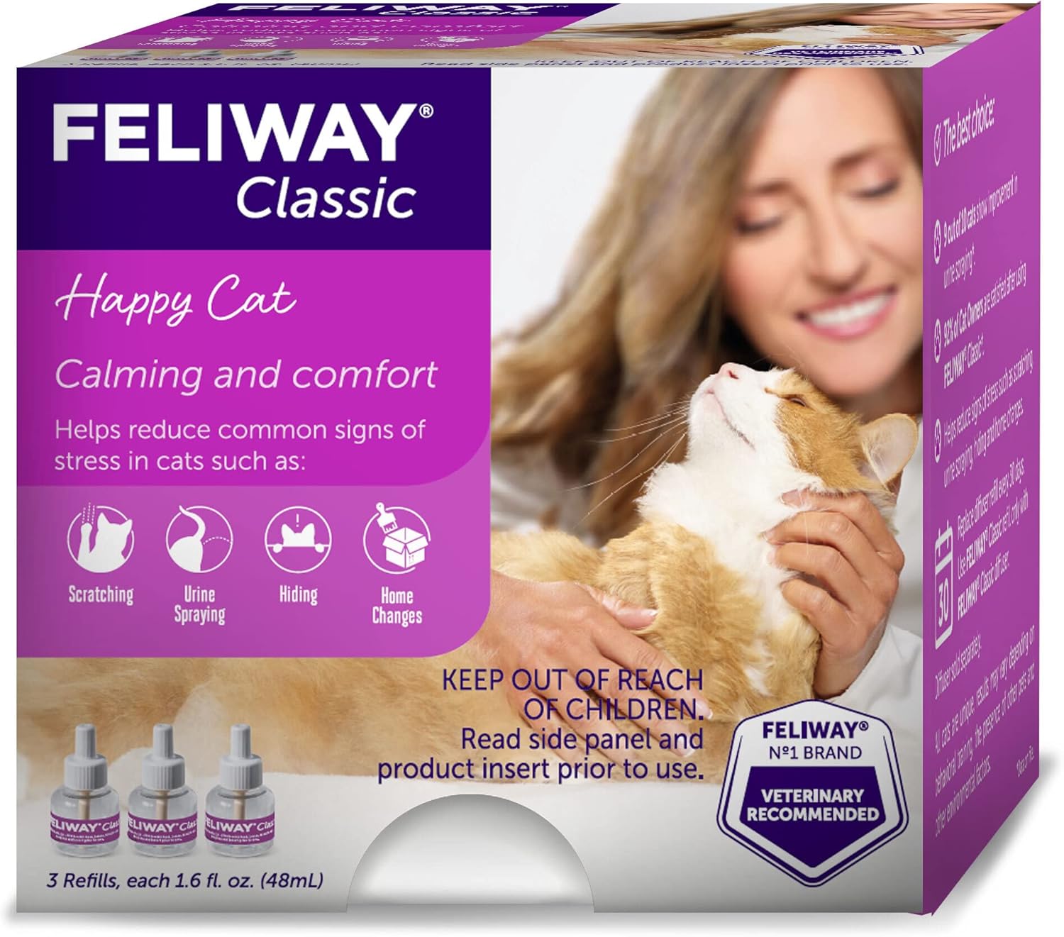 Feliway Plug-In Diffuser Refill, 48 mL, 3-Pack, Model:3PK Pack of 2