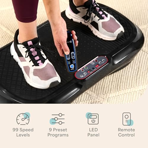 Lifepro Waver Vibration Plate Exercise Machine – High-Intensity Vibration for Muscle Activation, Full-Body Workout Vibrating Platform with Loop Bands