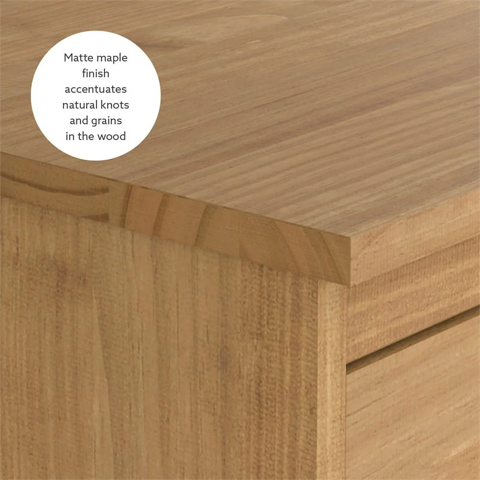 Linon Cody Wood Desk with File Cabinet in Natural