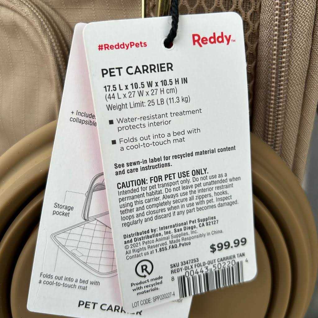 Reddy Fold-Out Pet Carrier - Pet Supplies online store