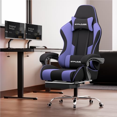 GTPLAYER Gaming Chair, Computer Chair with Footrest and Lumbar Support