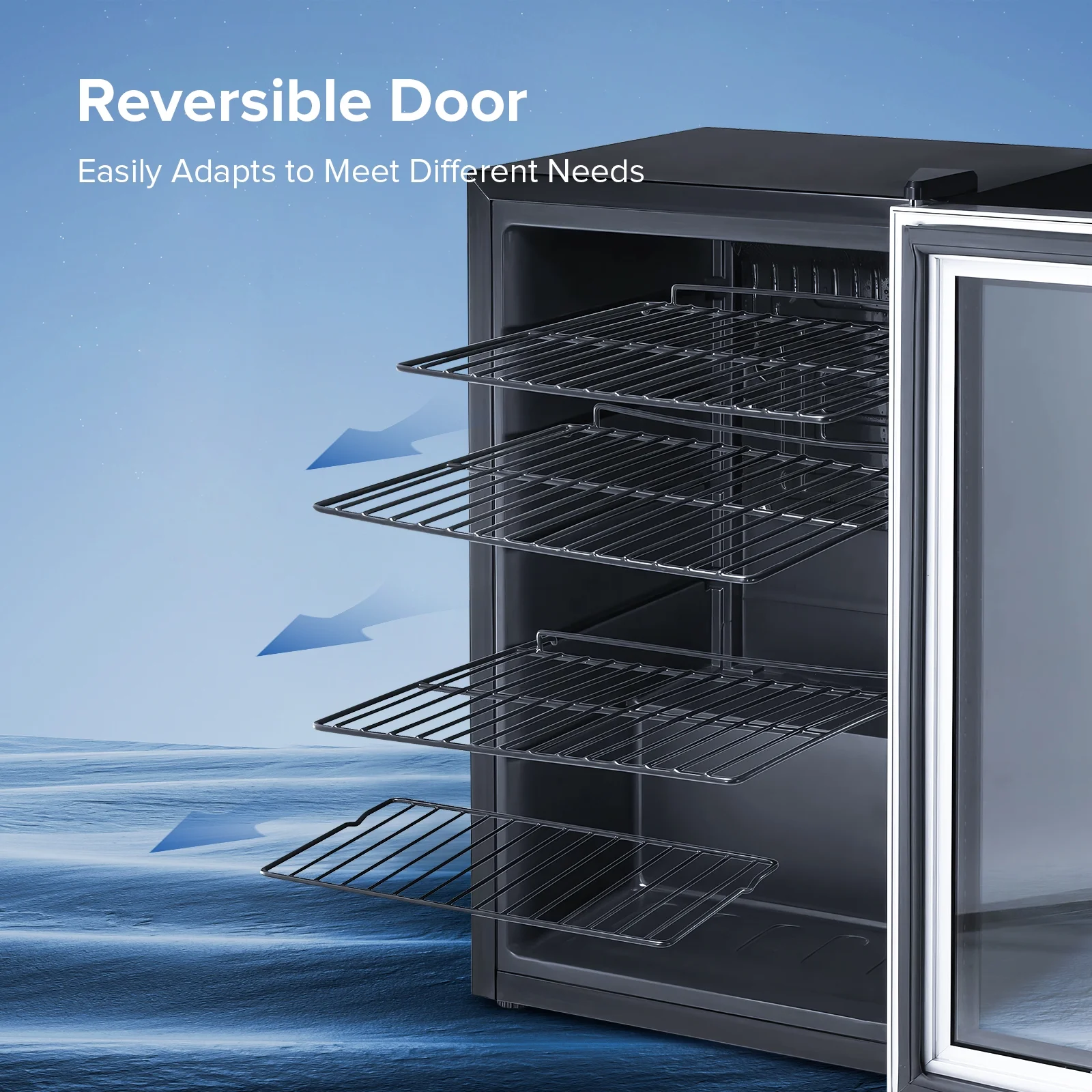 Auseo 4.5cu.ft Beverage Refrigerator Cooler - 145 Can Mini Fridge Glass Door for Soda Beer or Wine Drink Dispenser Clear Front for Home