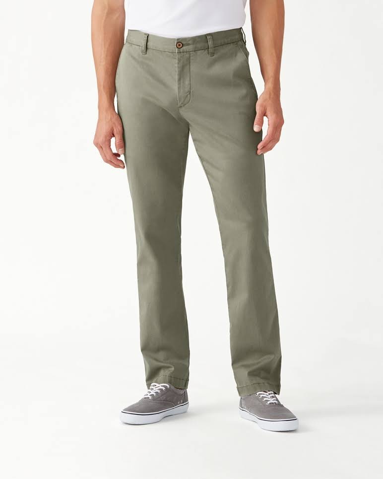 Tommy Bahama Boracay Flat Front Chino Pant Men&s Tea Leaf : 40 32
