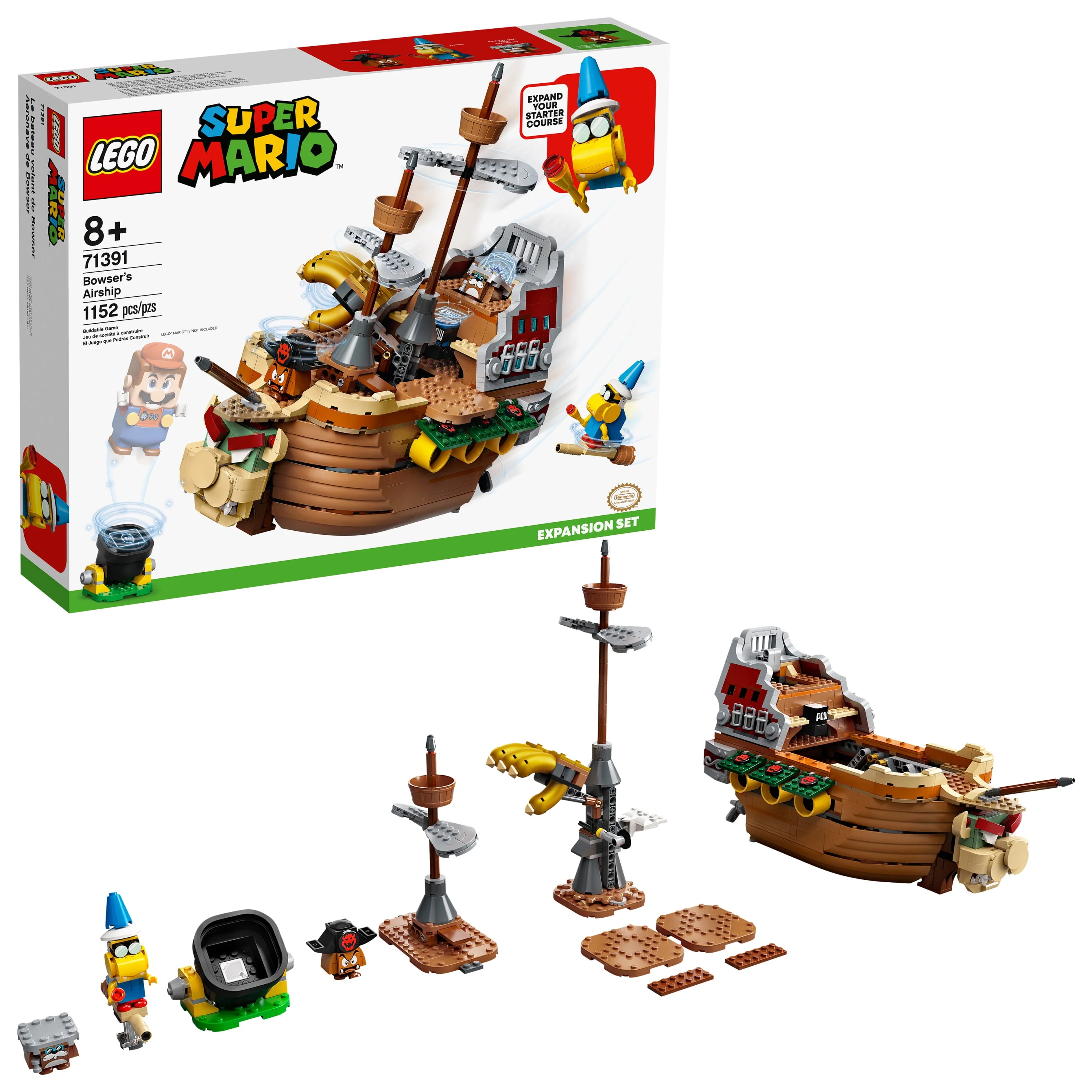 LEGO Super Mario Bowser's Airship Expansion Set 71391 Building Toy for Kids (1,152 Pieces)