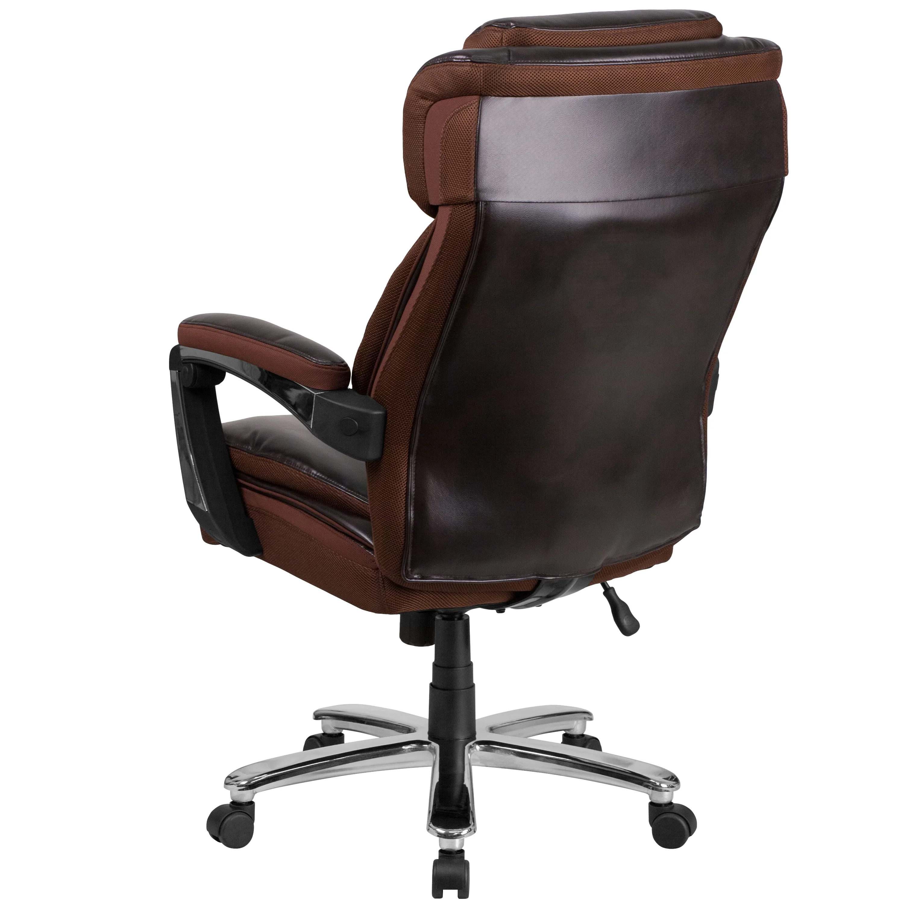 BizChair Big & Tall 500 lb. Rated Brown LeatherSoft Executive Swivel Ergonomic Office Chair with Adjustable Headrest