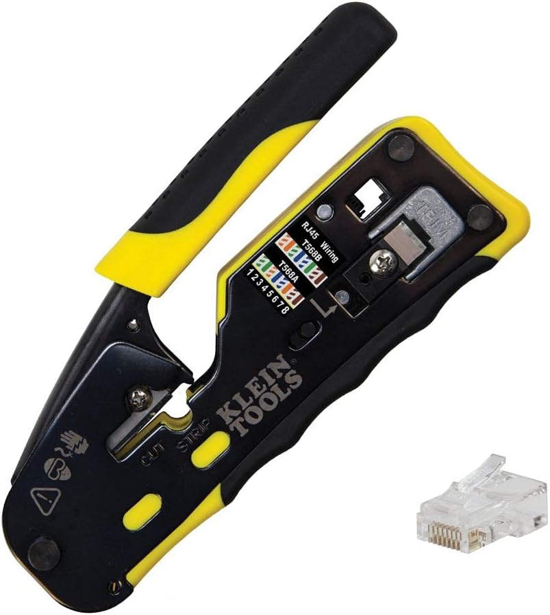 Klein Tools VDV226-110 Wire Crimper / Wire Cutter / Wire Stripper Pass-Thru Modular All-in-One Tool for Video, Telecom, Datacom and more Pack of 2