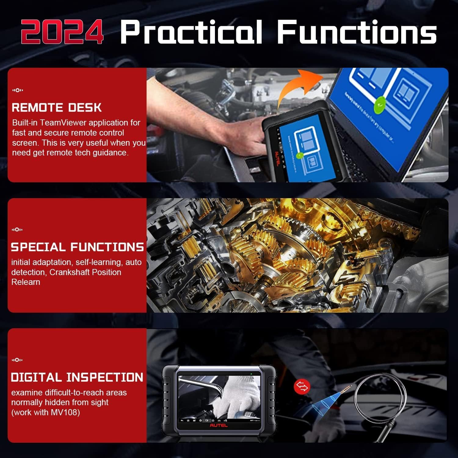 Autel MaxiCOM MK808Z with 60$ MV108S, 2024 Android 11 MK808 Bidirectional Scan Tool Same As MK808BT Pro MX808S MK808S