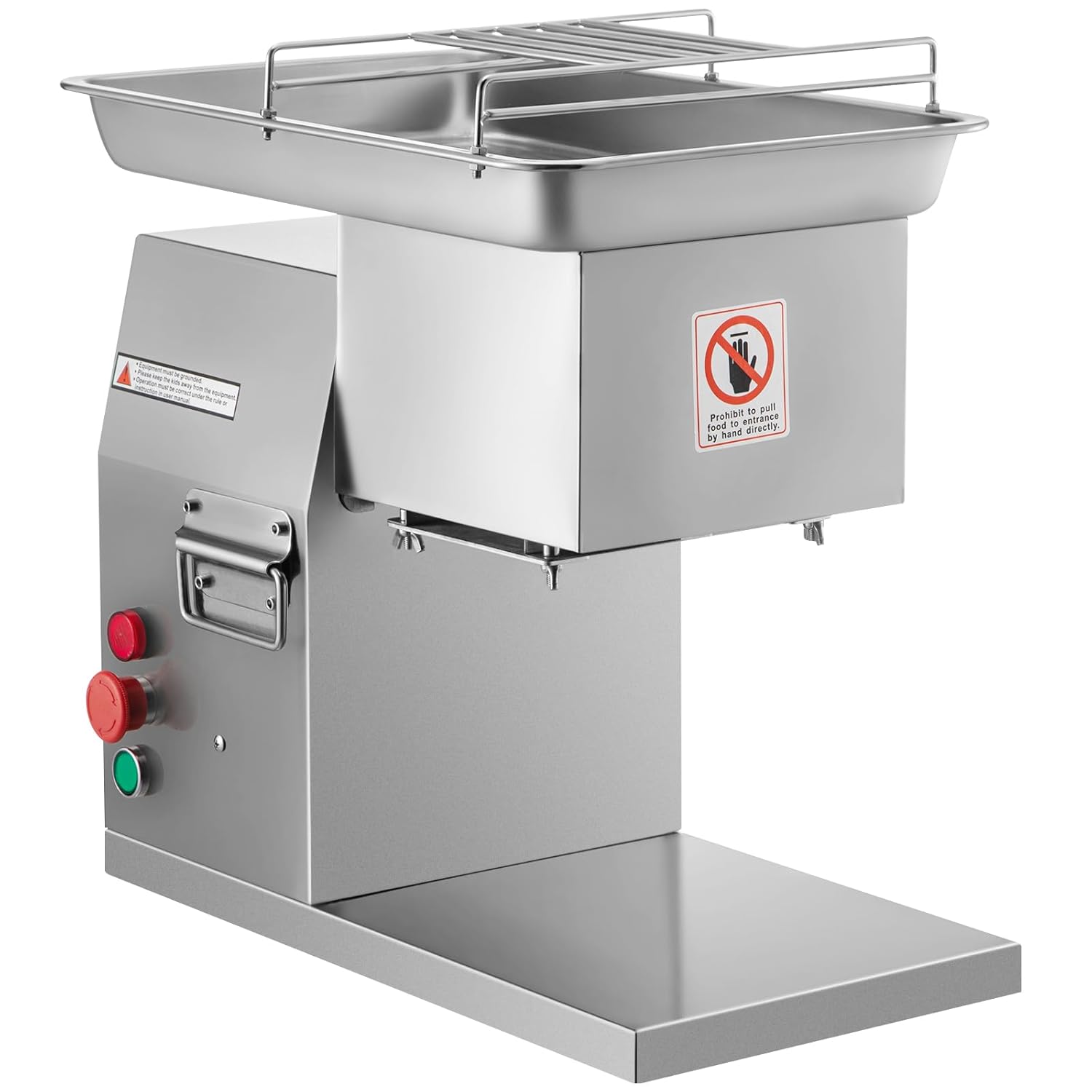 VEVOR Commercial Meat Cutter Machine 1100 LB/H 3mm Stainless Steel with Pulley 600W Electric Food Cutting Slicer for Kitchen Restaurant Supermarket