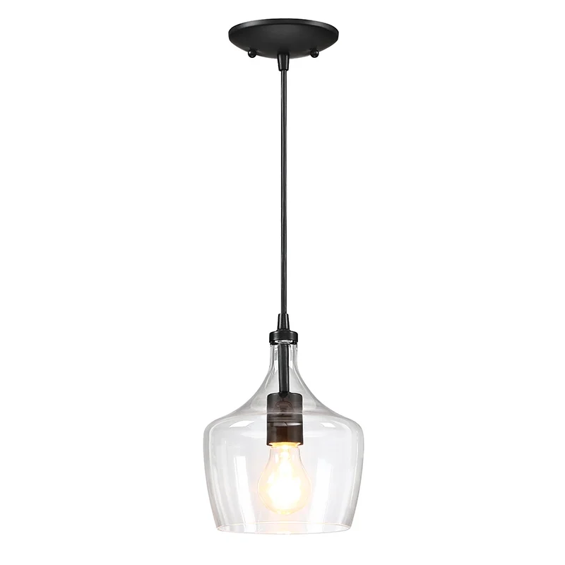 3-Pack Bronze Pendant Lighting Ceiling Mount Kitchen Light Fixtures with Glass Shade for Dining Room, Dining Table, Bars