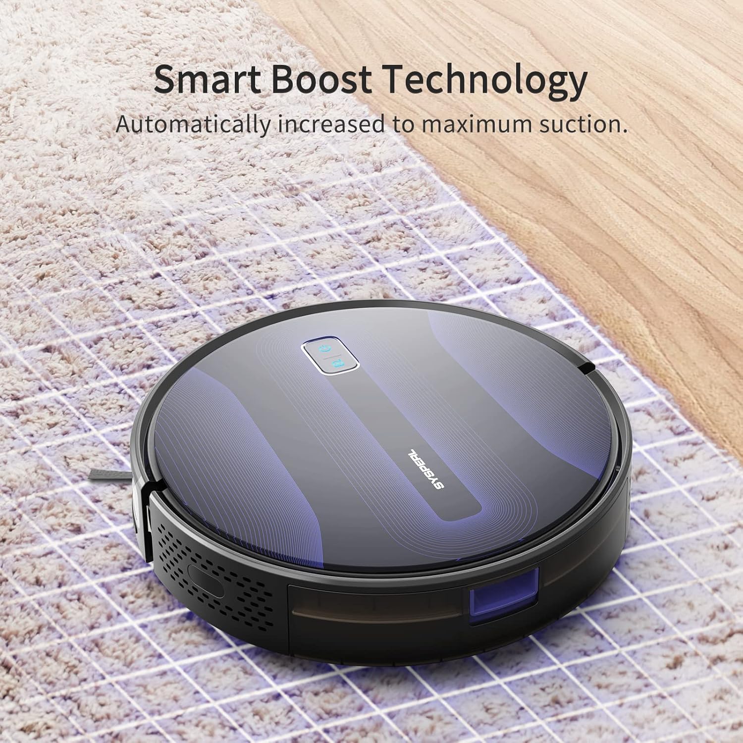 SYSPERL V40P Robot Vacuum,2600Pa Strong Suction,Quiet,Self-Charging Robot Vacuum Cleaner Works with Wi-Fi Alexa/APP/Remote