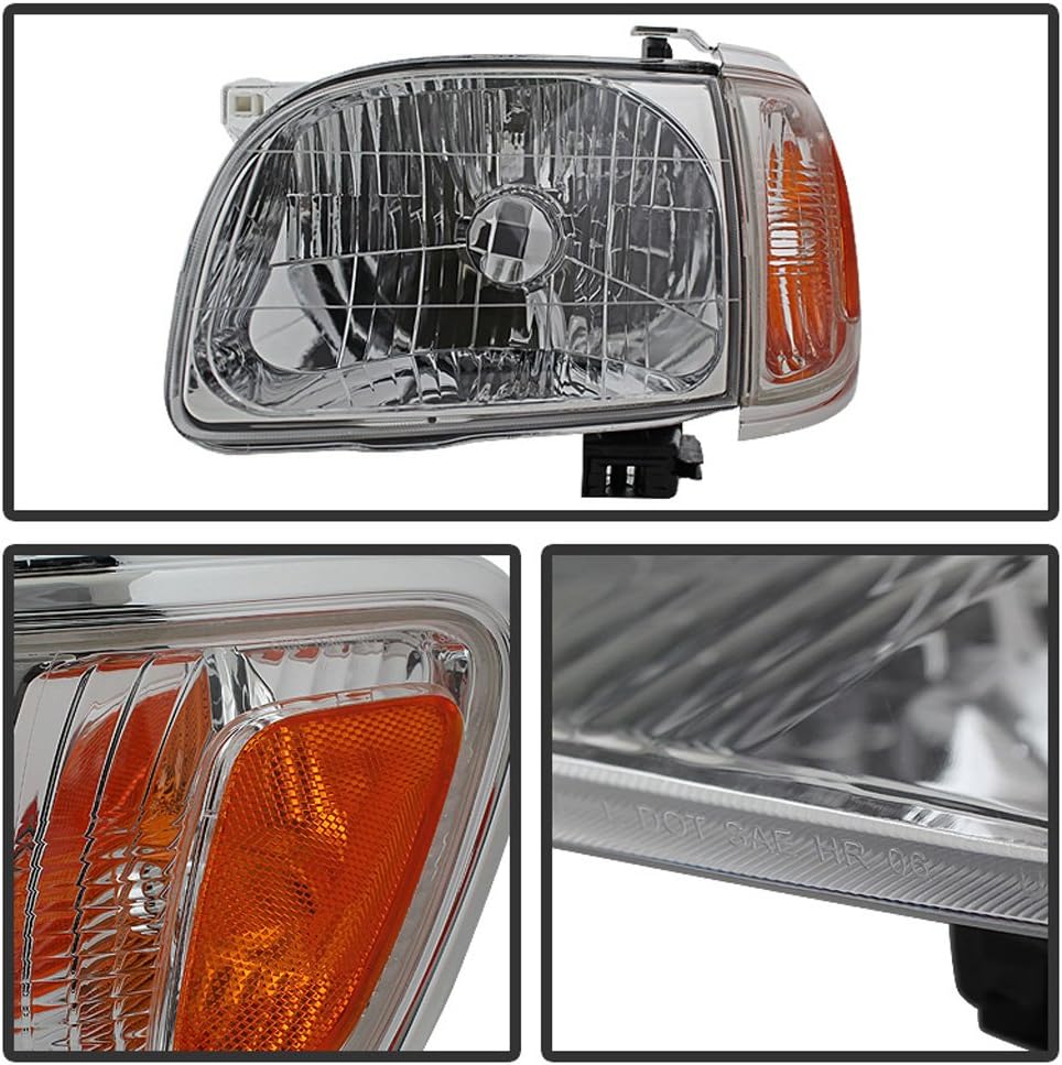 ACANII - For 2001-2004 Toyota Tacoma Headlights+Corner Parking Signal Lights+Bumper Lamps Driver + Passenger Side