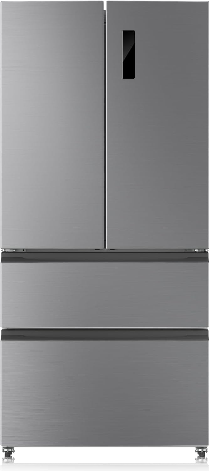33 Inch Large Capacity French Door Refrigerator, 18.75 cu.ft Refrigerator with 2 Doors & 2 Drawers, Full Size Bottom Freezer Kitchen Fridge