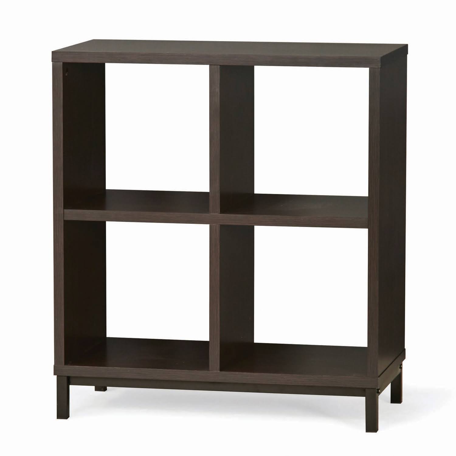 Better Homes u0026 Gardens Square 4-Cube Storage Organizer with Metal Base, Espresso