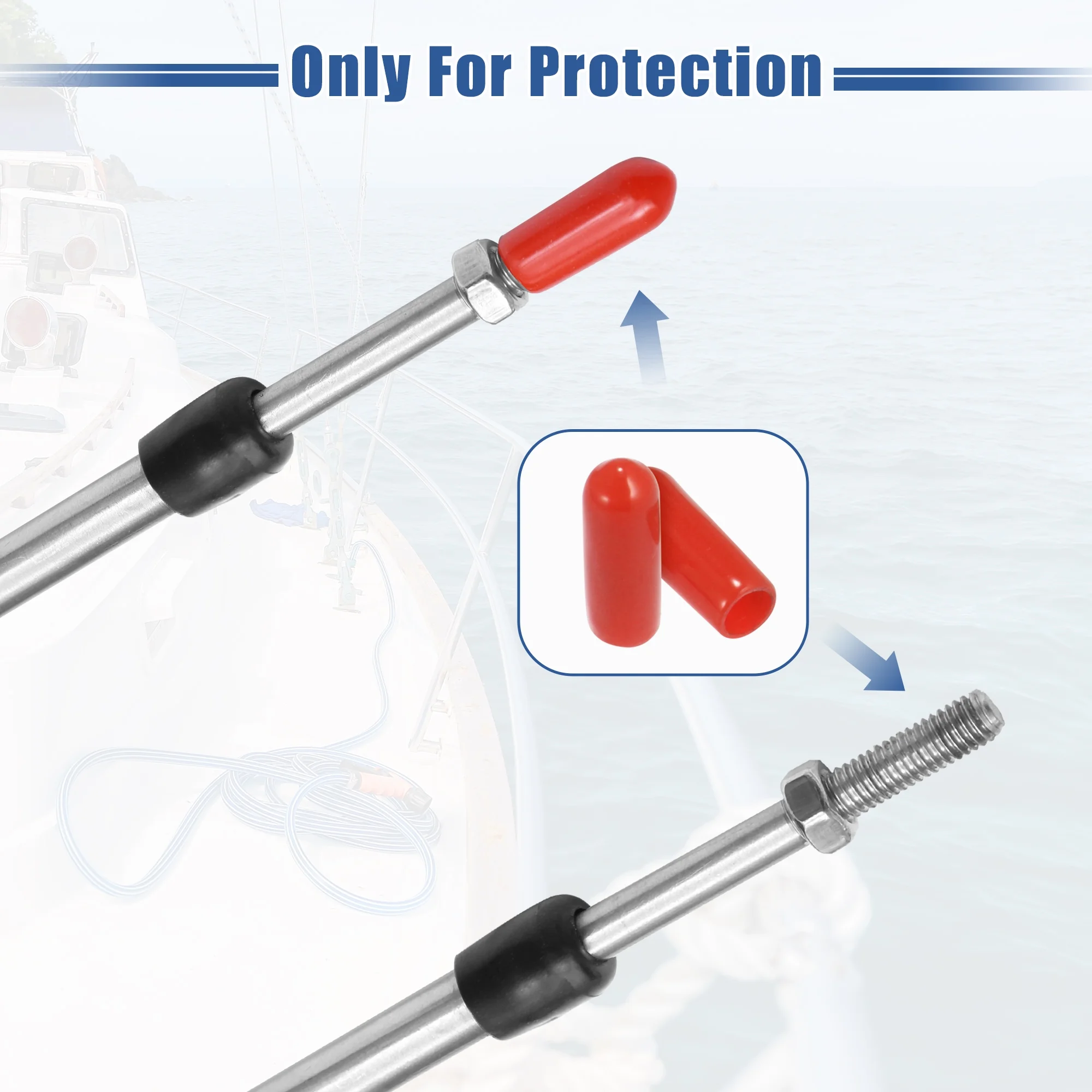 Unique Bargains 2pcs 15ft 4.6 Meter 181inch Marine Throttle Shift Remote Control Box Cable for Outboard Engine Boat Red