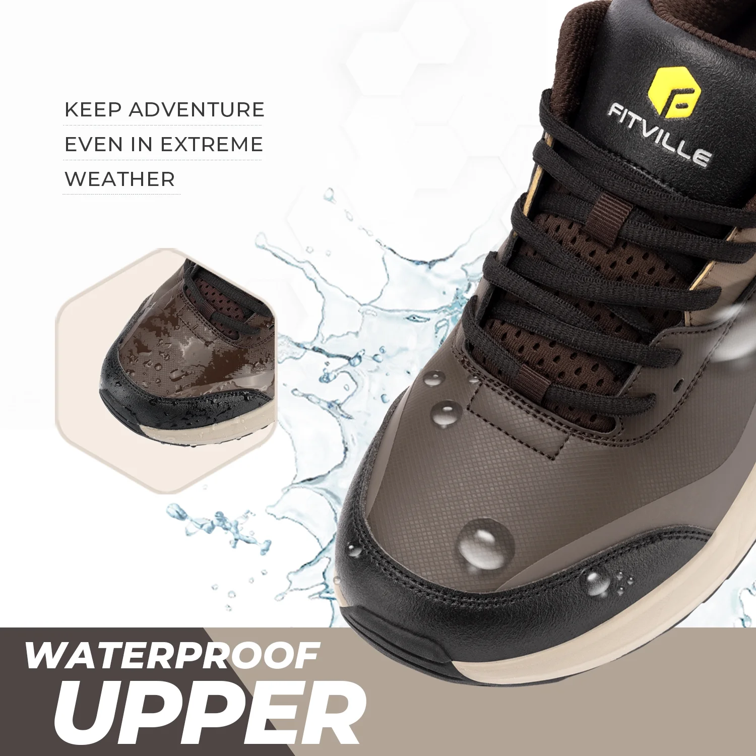 FitVille Mens Extra Wide Hiking Shoes Outdoor Low-top Waterproof Work Shoes Soft Toe with Arch Support-Rugged Core - Curated Treasures Market