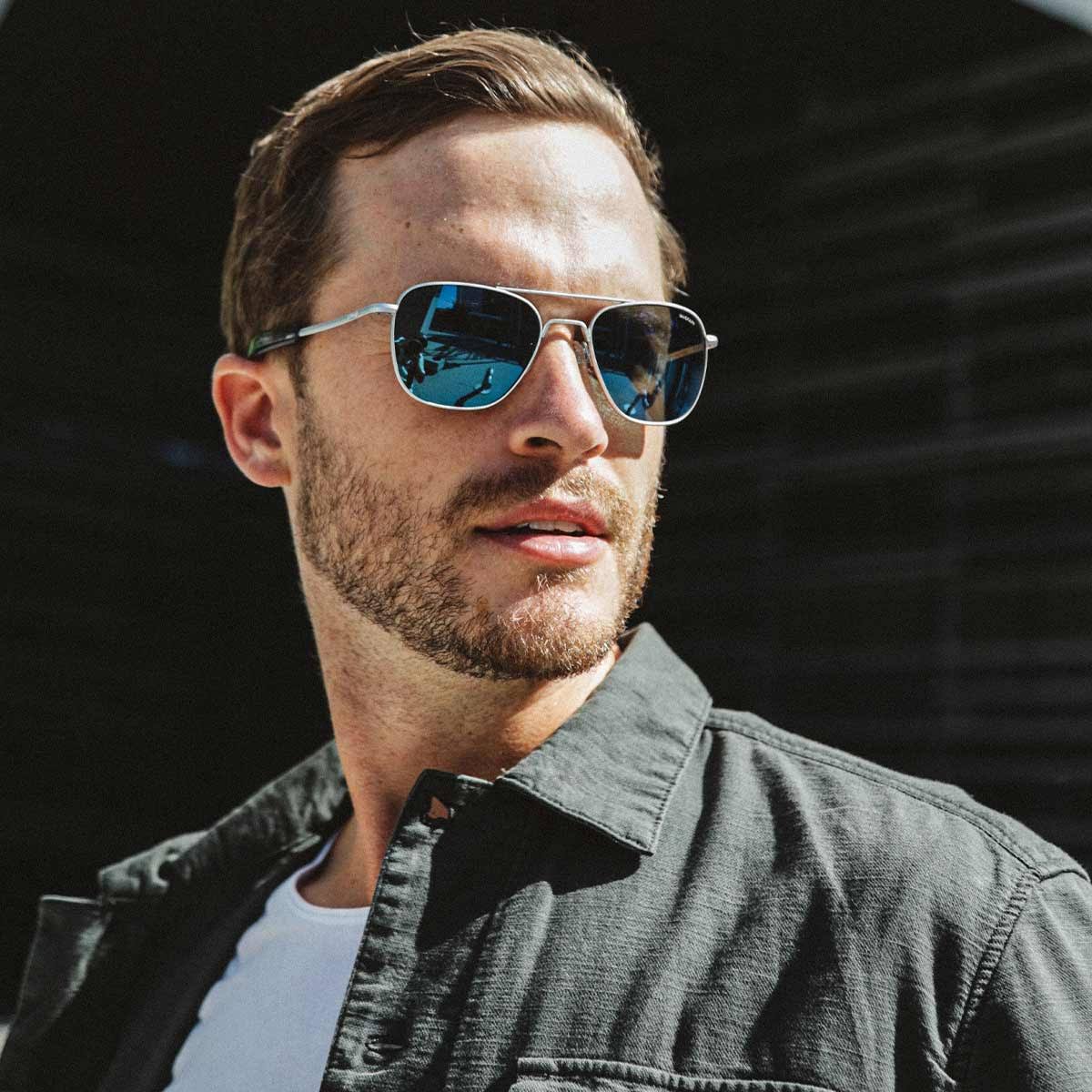Randolph Engineering Aviator Matte Chrome Sunglasses | AGX Bayonet AR