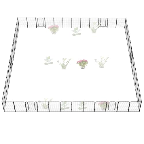 FXW Garden Fence 40in(H) x 36.0ft(L), 16 Panels Decorative Dog Fence Outdoor for The Yard – Heavy Duty Metal Animal Barrier for Dog and Rabbit