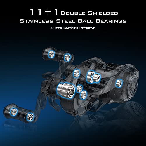 KastKing Kestrel Elite Baitcasting Fishing Reel, Magnesium Frame Finesse Baitcaster Lightest at only 4.4 Ounces, Easily Cast Lures Down to 1/32 oz