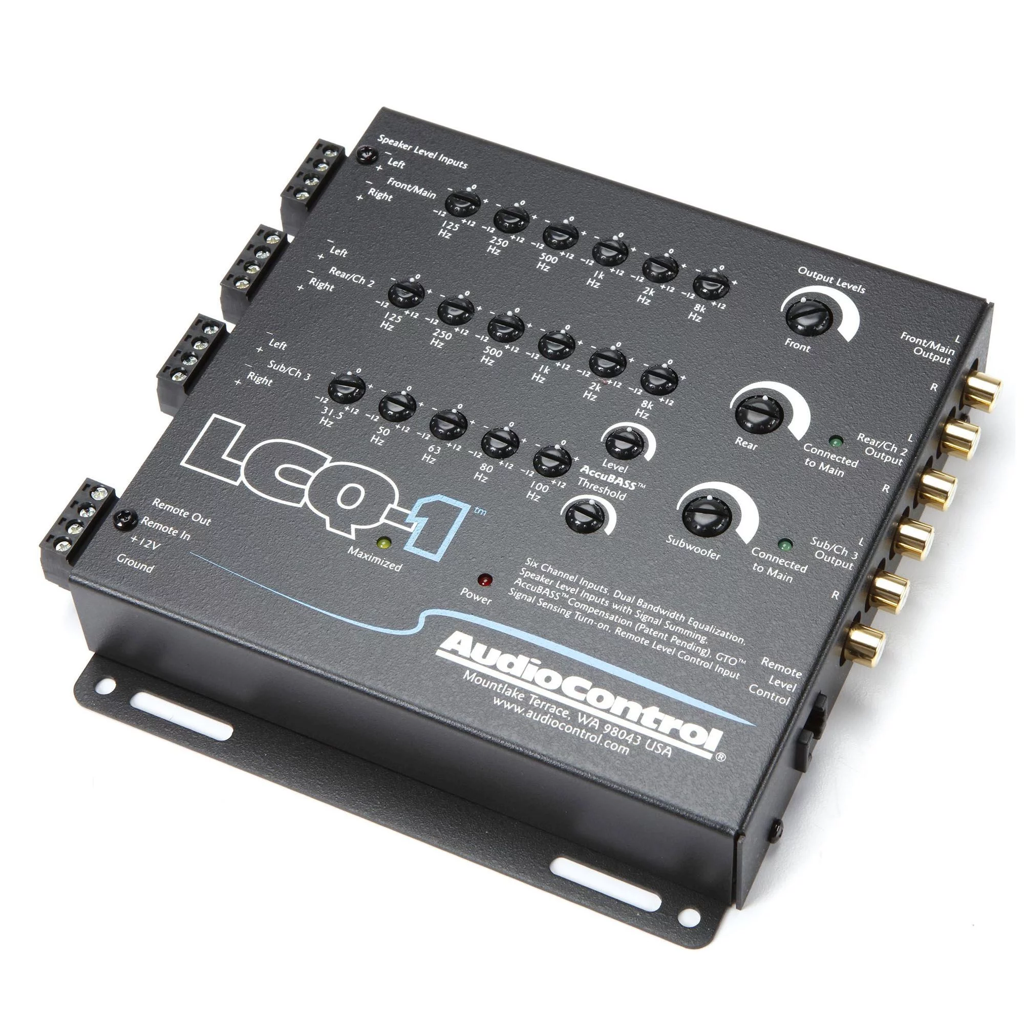 AudioControl LCQ-1 6 Channel Line Out Converter with EQ and Accubass, & ACR-2 Dash Remote