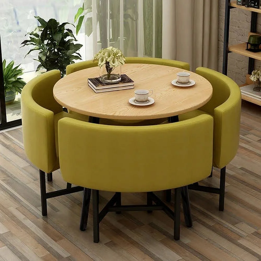Dining Table Set 4 Chairs Office Reception Seat Suits Negotiation Table Casual Visitor Round Table Visitor Office Desk Chair Set