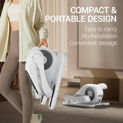 Under Desk Elliptical Machine, Ellipse Leg Exerciser for Seniors, Quiet & Portable Electric Seated Eclipse Exercise Training Machine with Remote