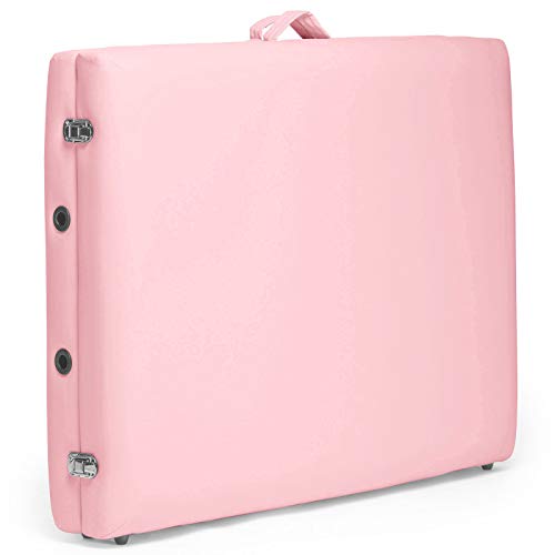 Saloniture Professional Portable Folding Massage Table with Carrying Case - Black