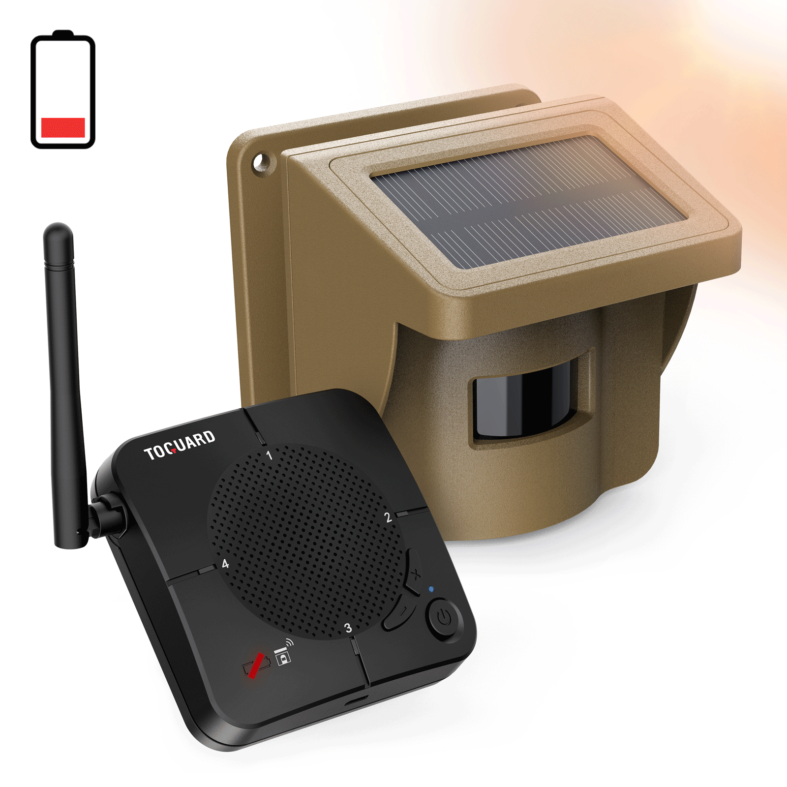 TOGUARD Solar Driveway Alarm Wireless Outside Weatherproof 1/2 Mile Long Range Driveway Sensor IP66 Waterproof Outdoor Motion Sensor Alarm