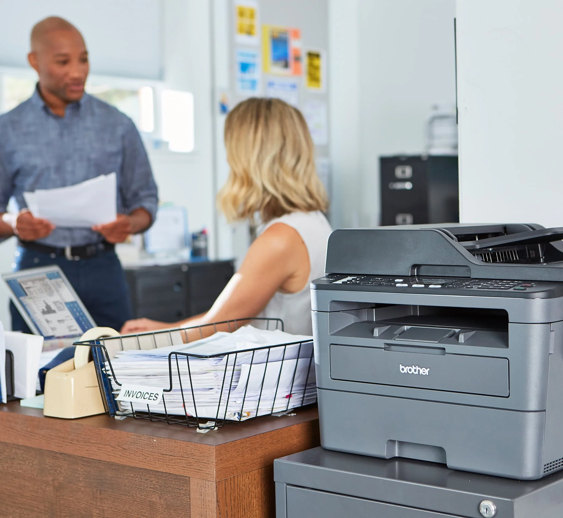 Brother MFC-L2710DW Monochrome Laser All-in-One Printer, Duplex Printing, Wireless Connectivity