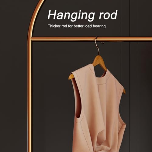 Full Length Mirror with Stand Floor-Standing Bedroom Coat Rack with Rotating Dressing Mirror Integrated Italian-Style Coat Rack at The Door Vertical