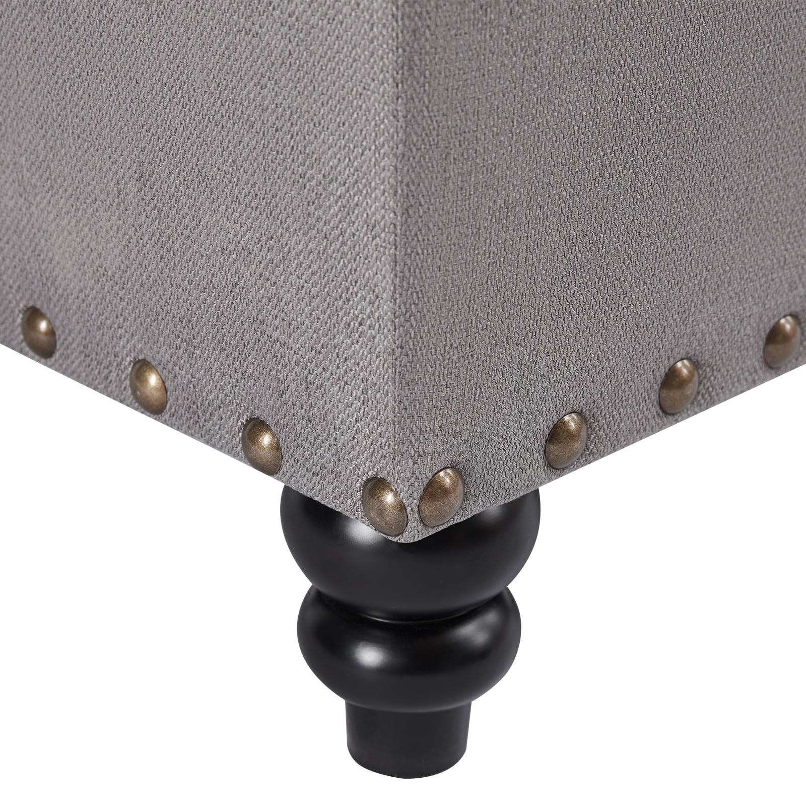 HUIMO 30" Large Square Coffee Table Lift Top Storage Ottoman Bench in Upholstered Tufted Toy Box, For the Living Room, Bedroom (Grey-tray)