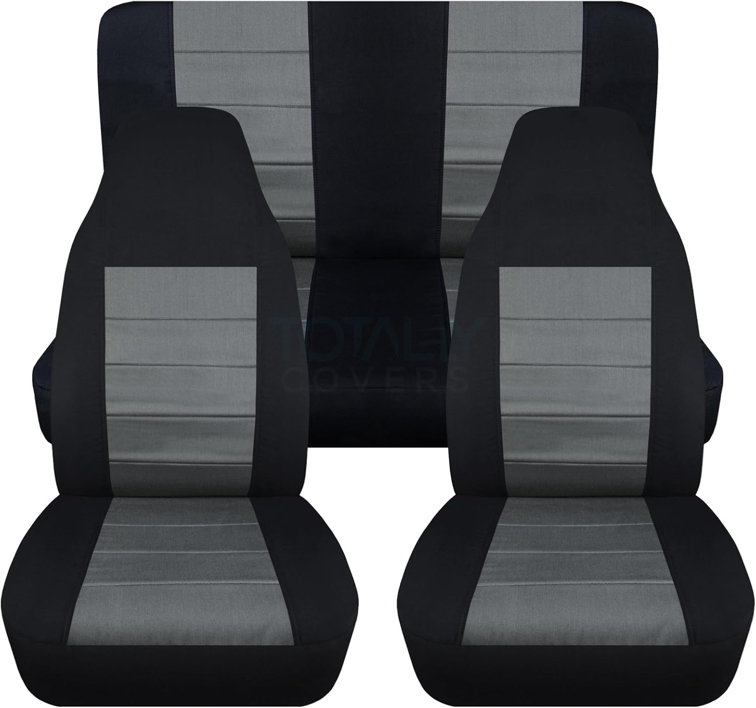 Totally Covers Compatible with 1997-2006 Jeep Wrangler TJ Seat Covers: Black & Yellow - Full Set: Front & Rear (23 Colors) 2-Door Complete Back Bench
