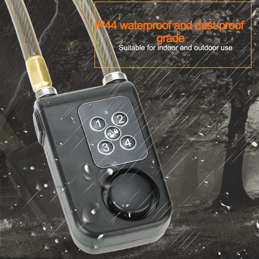Bike Lock,Anti-Theft Security Wireless Remote Control Alarm Lock 4-Digit Password LED Indication IP55 Waterproof for Indoor and Outdoor use